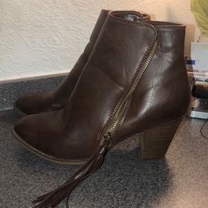 Brown Leather Booties